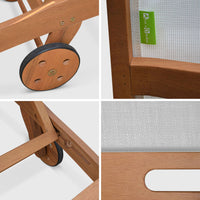 Set di 2 lettini multiposizione in legno con rotelle, bianco