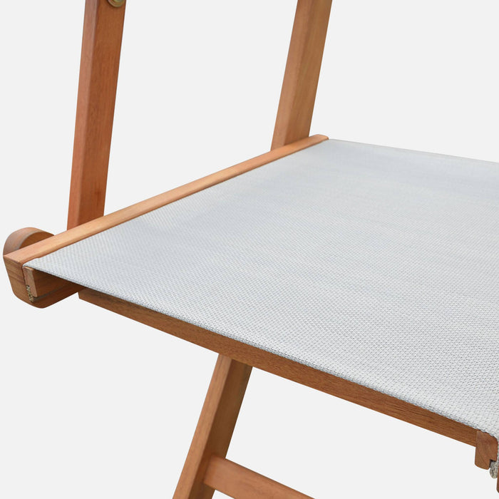 Set di 2 poltrone da giardino pieghevoli in eucaplito, bianco