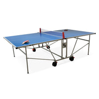 Tavolo da ping pong esterno premium con racchette e palline, blu