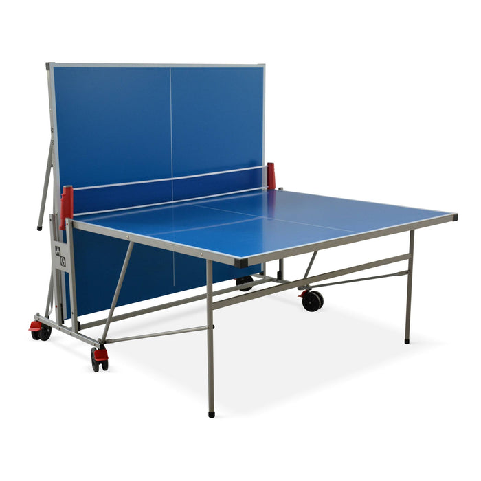 Tavolo da ping pong esterno premium con racchette e palline, blu