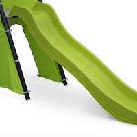 Altalena da giardino con scivolo e canestro, 6 posti, verde