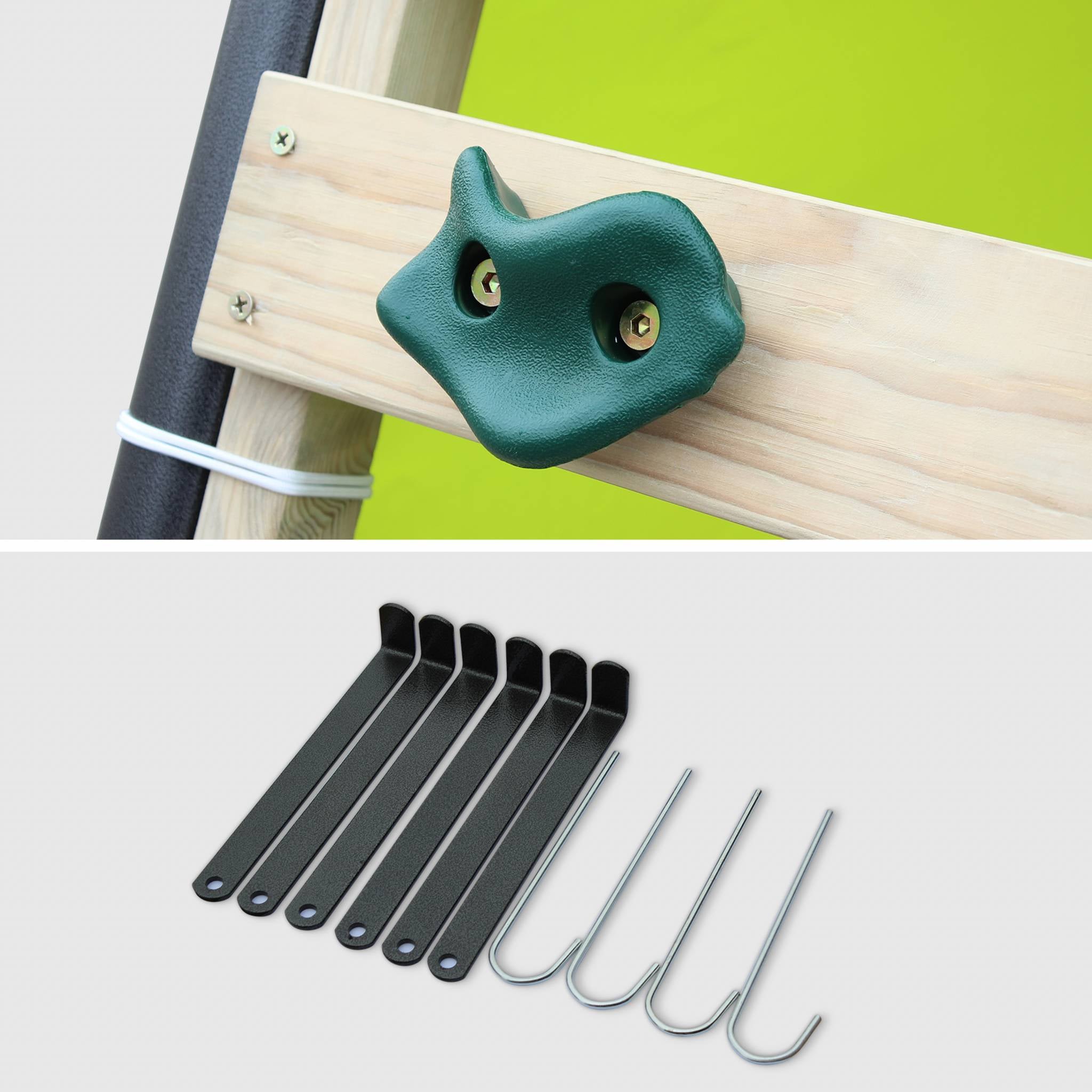 Altalena da giardino con scivolo e canestro, 6 posti, verde