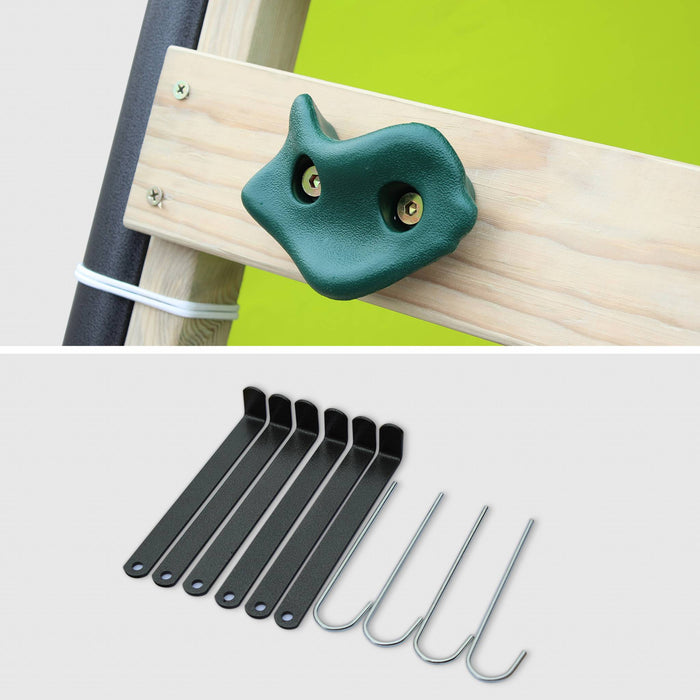 Altalena da giardino con scivolo e canestro, 6 posti, verde