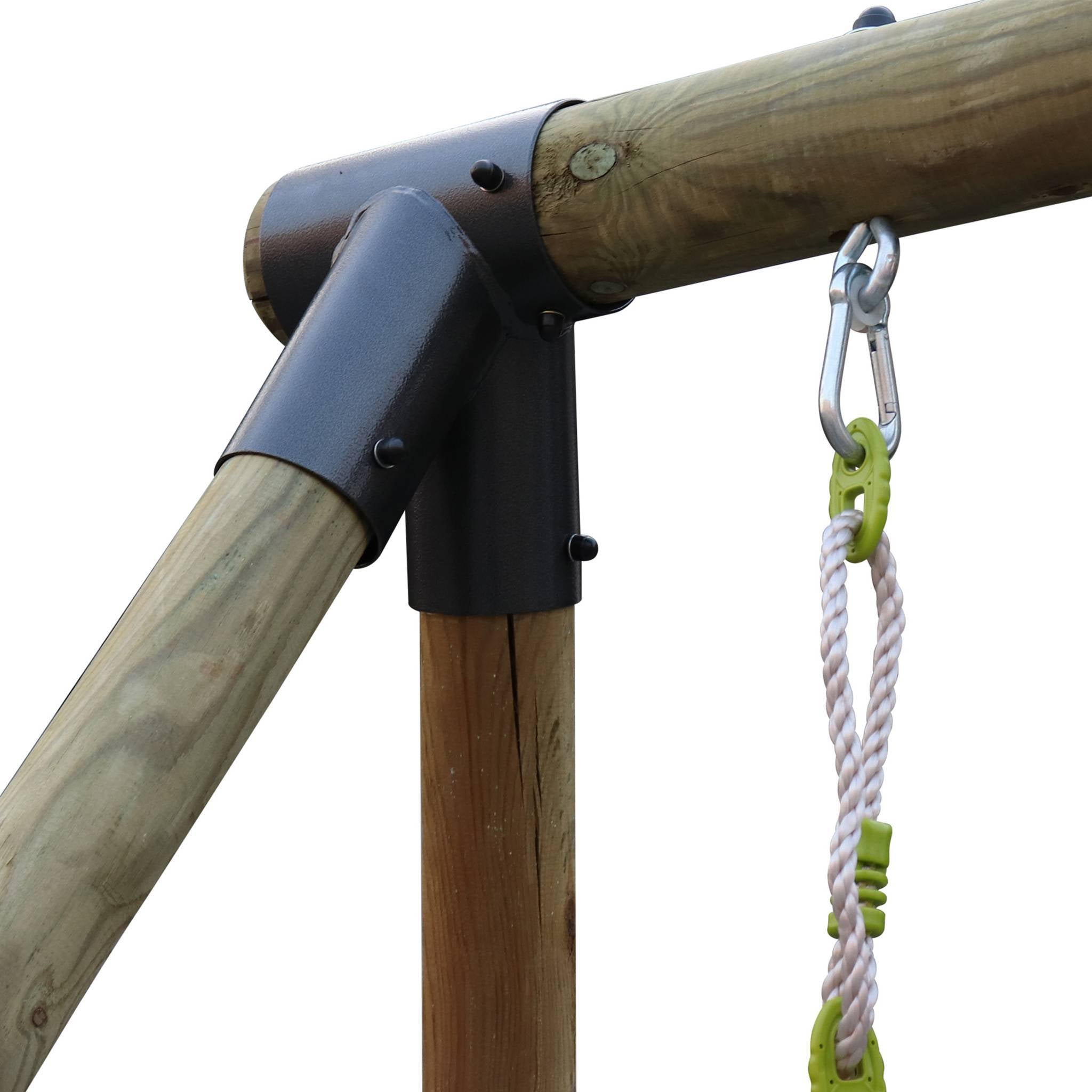 Parco giochi con scivolo, faccia a faccia e 2 altalene, verde