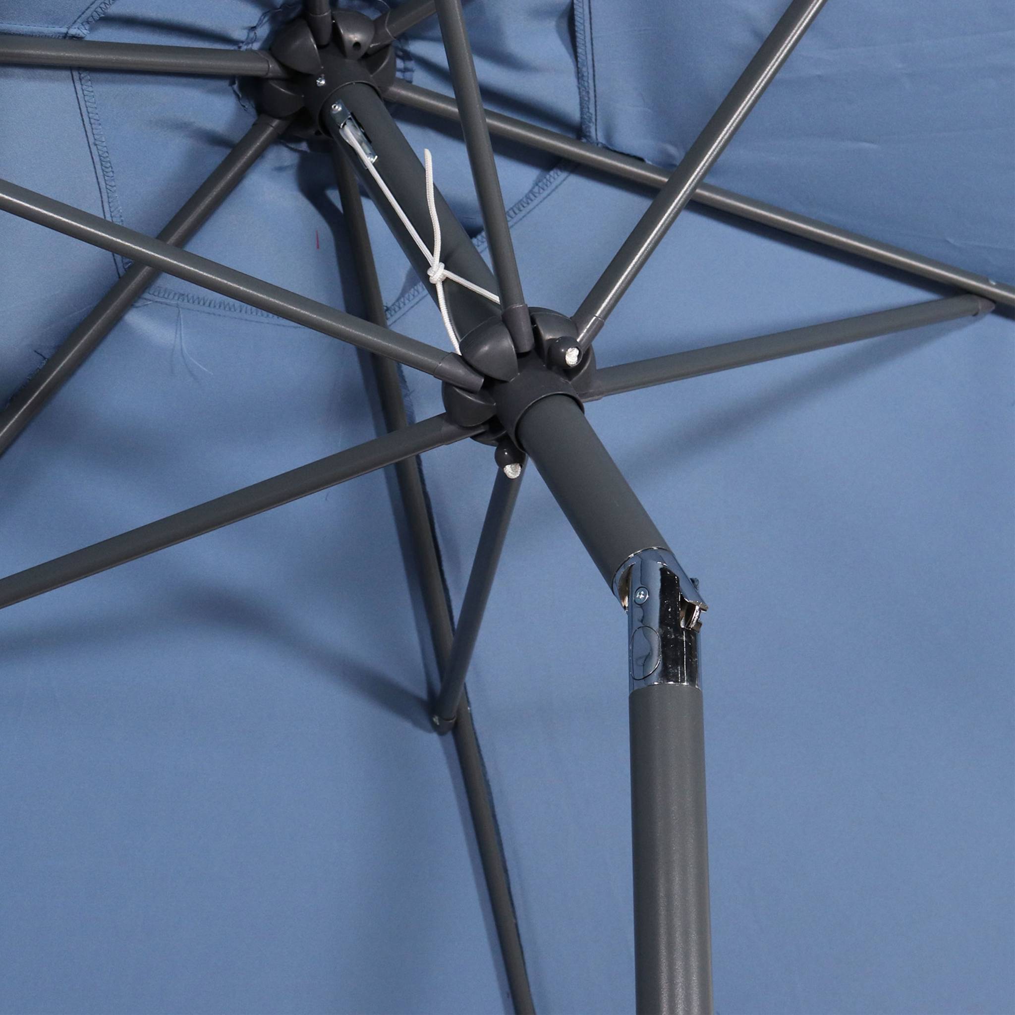 Ombrellone palo centrale  rotondo 300cm  in legno, blu