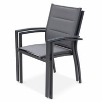 Set di 2 poltrone da giardino in alluminio e textilene, antracite