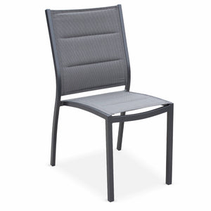 Set di 2 sedie da giardino moderne, alluminio, textilene, antracite