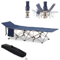 Letto da Campeggio Pieghevole, Letto da Campeggio Struttura in Acciaio Leggero, con Sacca di Trasporto, Carico Max. 150 kg, 190 x 68 x 52 cm, Blu Scuro