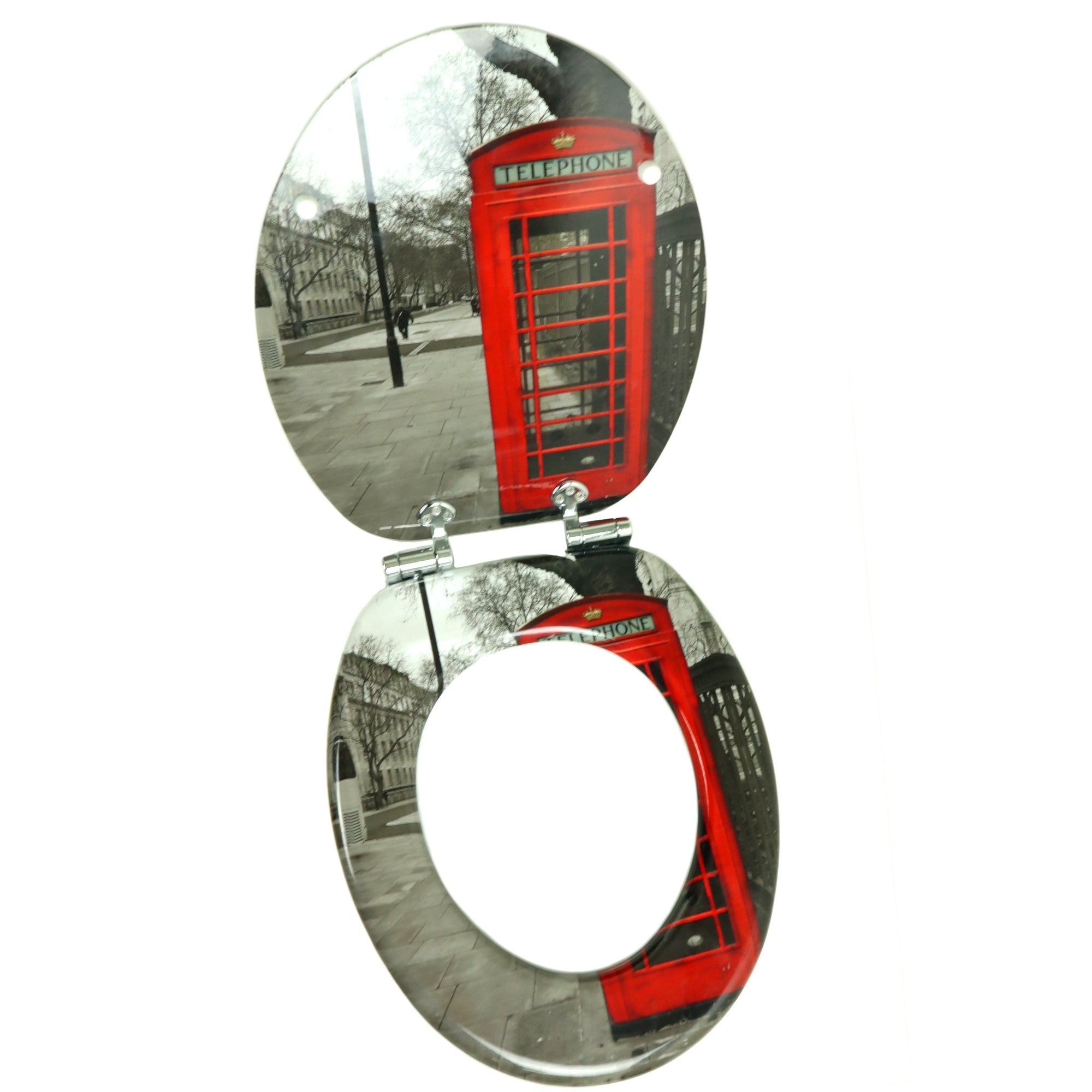 Sedile copri wc universale frizionato fantasia mdf chiusura rallentata *** fantasia london, confezione 1