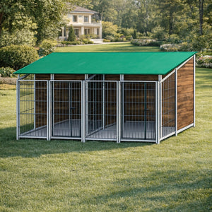 2 box per cani copertura e retro in legno zincatura a caldo ciascuno da 200x200xh180 cm