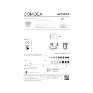 Coppia Di Sanitari Azzurra Ceramica Da Terra Filo Muro Senza Brida Bianco Opaco "Comoda"