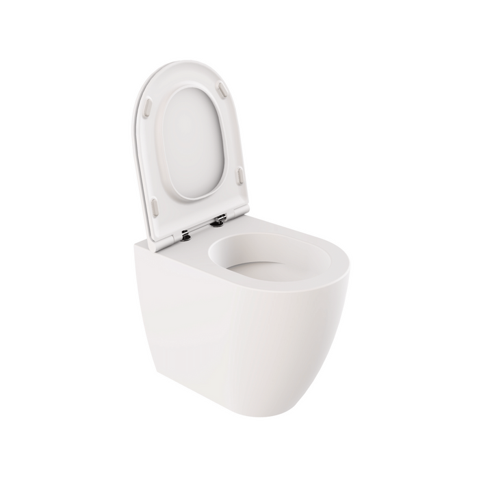 Coppia Di Sanitari Azzurra Ceramica Da Terra Filo Muro Senza Brida Bianco Opaco "Comoda"