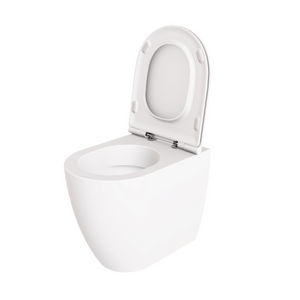 Coppia Di Sanitari Azzurra Ceramica Da Terra Filo Muro Senza Brida Bianco Opaco "Comoda"