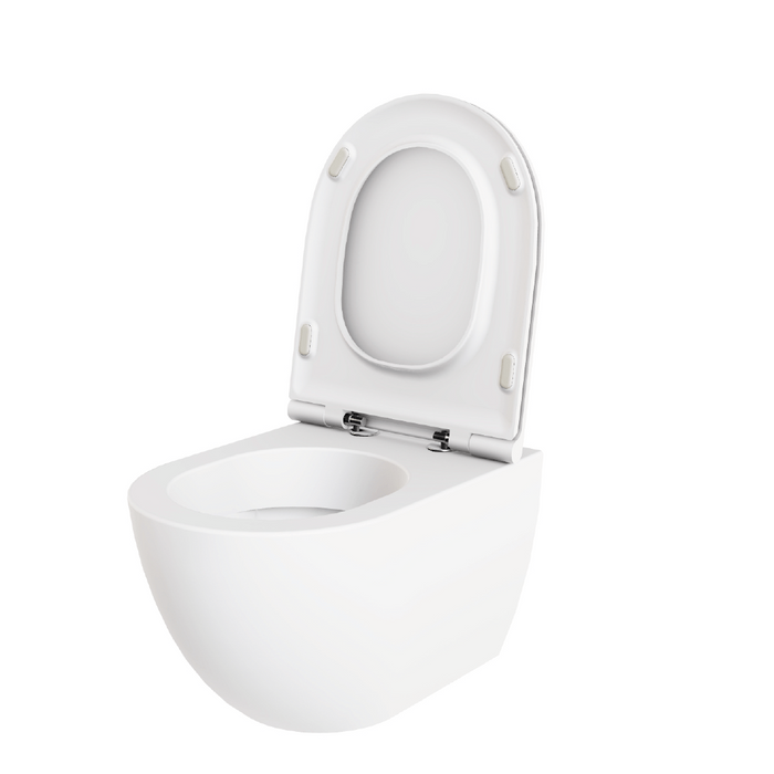 Coppia Di Sanitari Azzurra Ceramica Sospesi Senza Brida Bianco Lucido "Comoda"