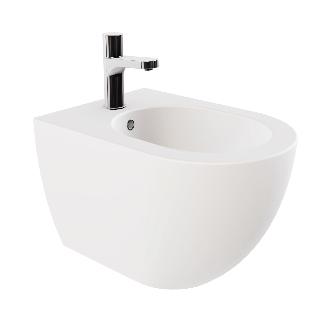 Coppia Di Sanitari Azzurra Ceramica Sospesi Senza Brida Bianco Lucido "Comoda"