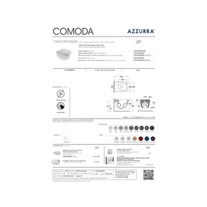 Coppia Di Sanitari Azzurra Ceramica Sospesi Senza Brida Bianco Lucido "Comoda"