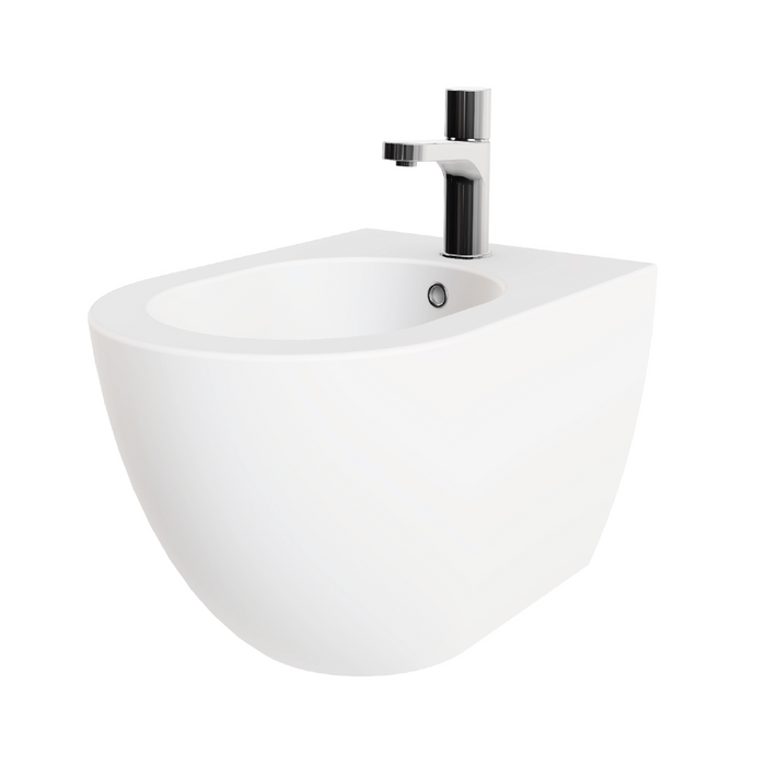 Coppia Di Sanitari Azzurra Ceramica Sospesi Senza Brida Bianco Lucido "Comoda"