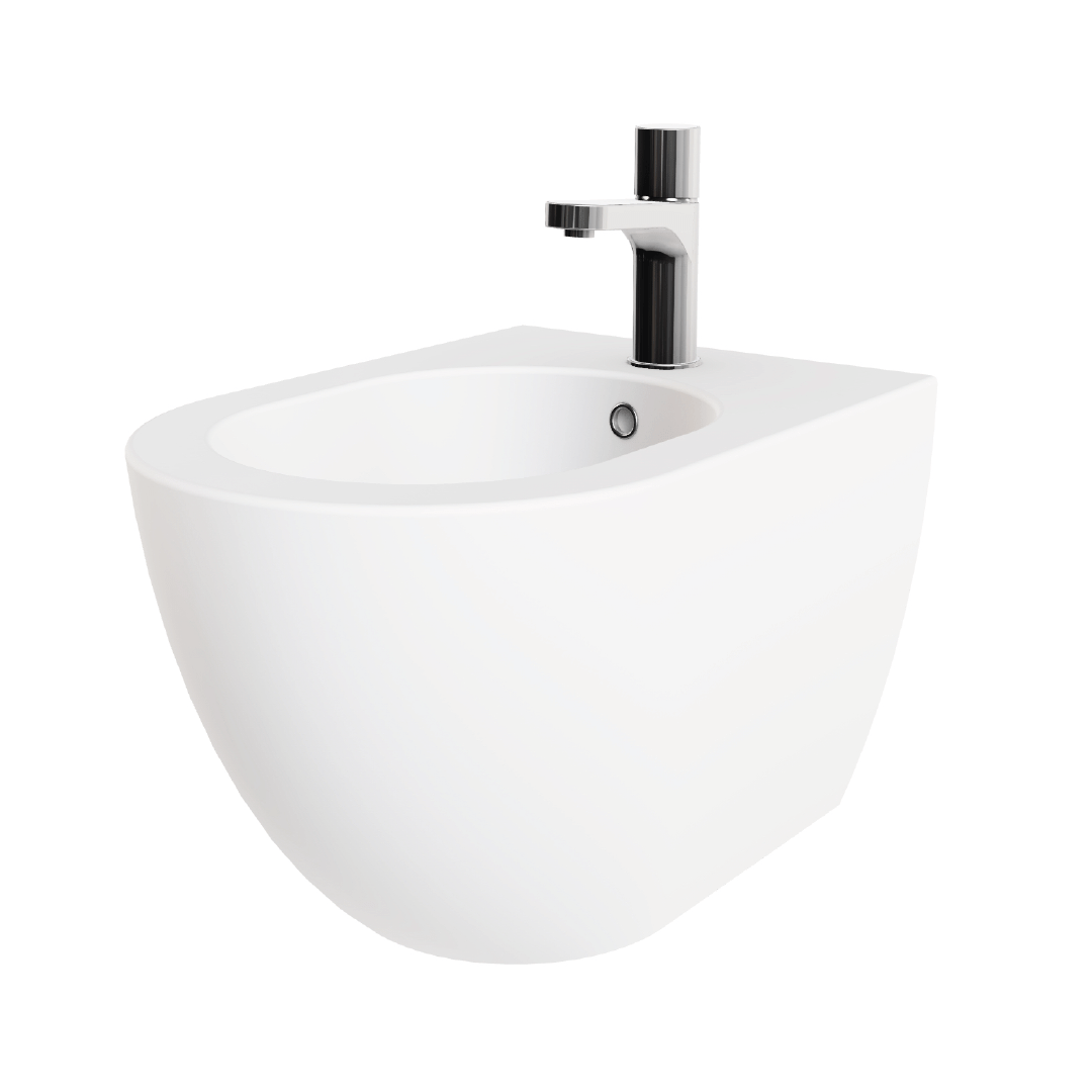 Coppia Di Sanitari Azzurra Ceramica Sospesi Senza Brida Bianco Lucido "Comoda"