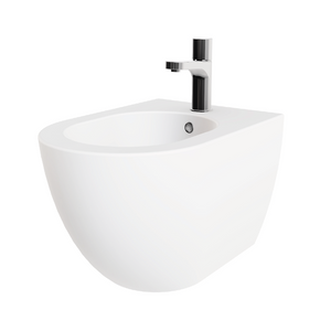 Coppia Di Sanitari Azzurra Ceramica Sospesi Senza Brida Bianco Lucido "Comoda"