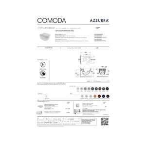 Azzurra Ceramica "Comoda" Coppia Di Sanitari Sospesi Bianco Opaco Senza Brida