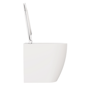 Coppia Di Sanitari Azzurra Ceramica Da Terra Filo Muro Senza Brida Bianco Lucido "Comoda"