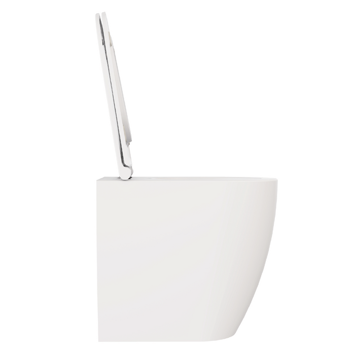 Coppia Di Sanitari Azzurra Ceramica Da Terra Filo Muro Senza Brida Bianco Lucido "Comoda"