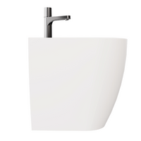 Coppia Di Sanitari Azzurra Ceramica Da Terra Filo Muro Senza Brida Bianco Lucido "Comoda"