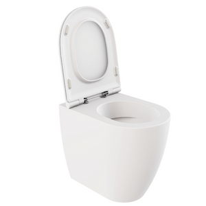 Coppia Di Sanitari Azzurra Ceramica Da Terra Filo Muro Senza Brida Bianco Lucido "Comoda"