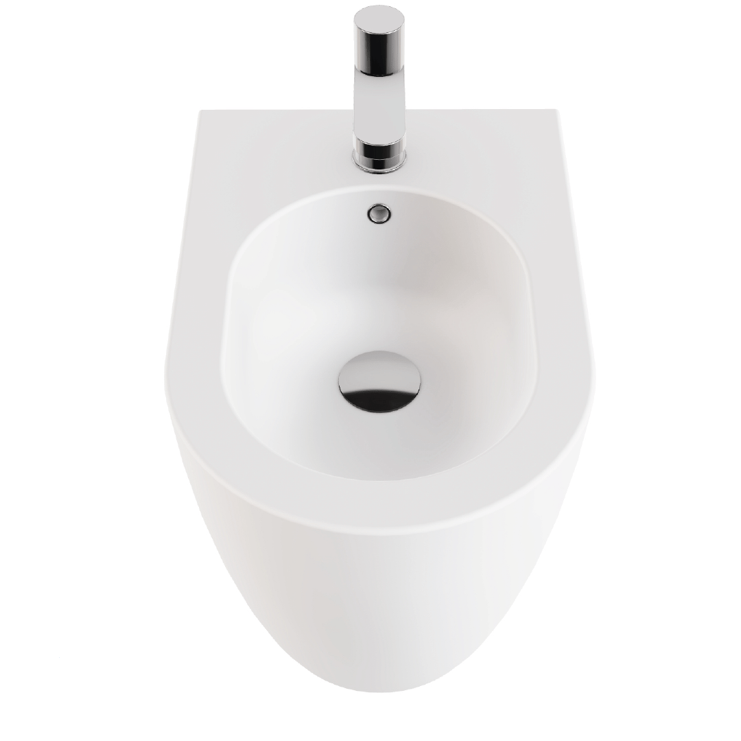 Coppia Di Sanitari Azzurra Ceramica Da Terra Filo Muro Senza Brida Bianco Lucido "Comoda"