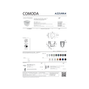 Wc a Terra Senza Brida Azzurra Ceramica "Comoda" Bianco Lucido