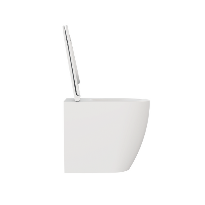 Wc a Terra Senza Brida Azzurra Ceramica "Comoda" Bianco Lucido