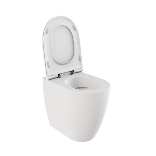 Wc a Terra Senza Brida Azzurra Ceramica "Comoda" Bianco Lucido