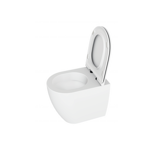 Wc a Terra Senza Brida Azzurra Ceramica "Comoda" Bianco Lucido