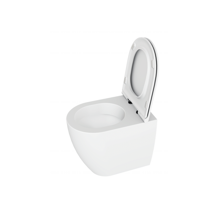 Wc a Terra Senza Brida Azzurra Ceramica "Comoda" Bianco Lucido