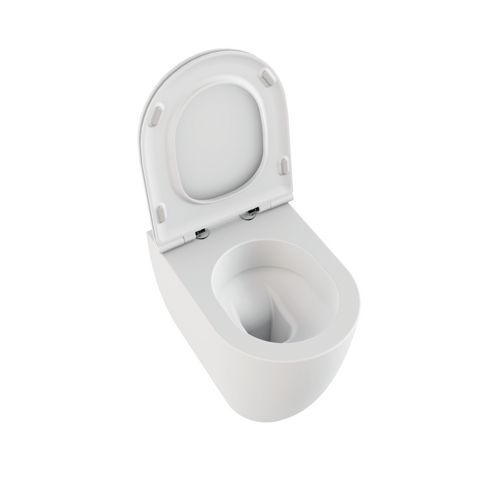 Wc a Terra Senza Brida Azzurra Ceramica "Comoda" Bianco Lucido