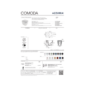 Wc a Terra Senza Brida Azzurra Ceramica "Comoda" Nero Opaco