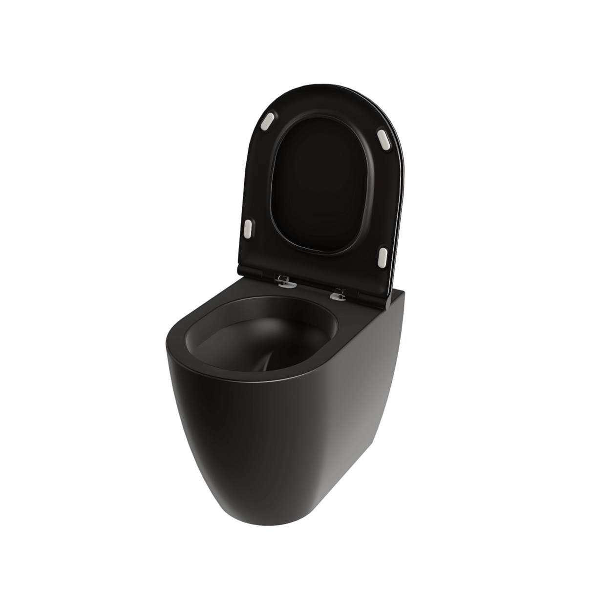 Wc a Terra Senza Brida Azzurra Ceramica "Comoda" Nero Opaco