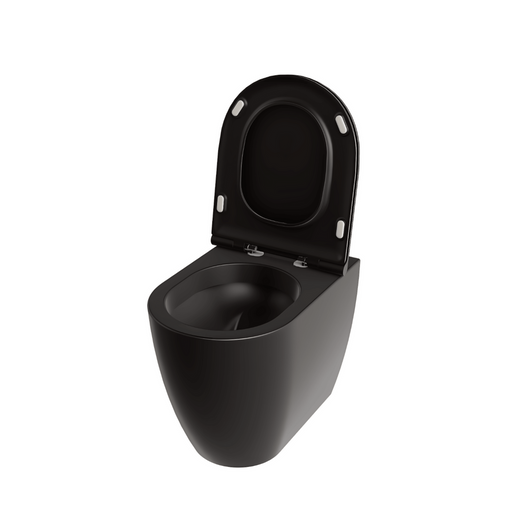 Wc a Terra Senza Brida Azzurra Ceramica "Comoda" Nero Opaco