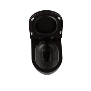 Wc a Terra Senza Brida Azzurra Ceramica "Comoda" Nero Opaco