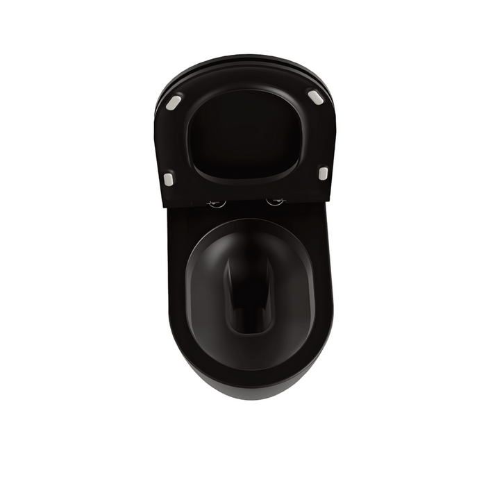 Wc a Terra Senza Brida Azzurra Ceramica "Comoda" Nero Opaco