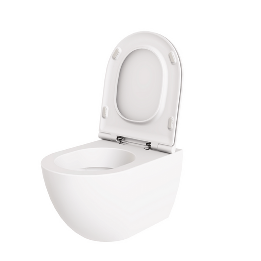 Wc Sospeso Senza Brida Azzurra Ceramica "Comoda" Bianco Lucido