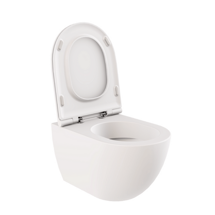 Wc Sospeso Senza Brida Azzurra Ceramica "Comoda" Bianco Lucido