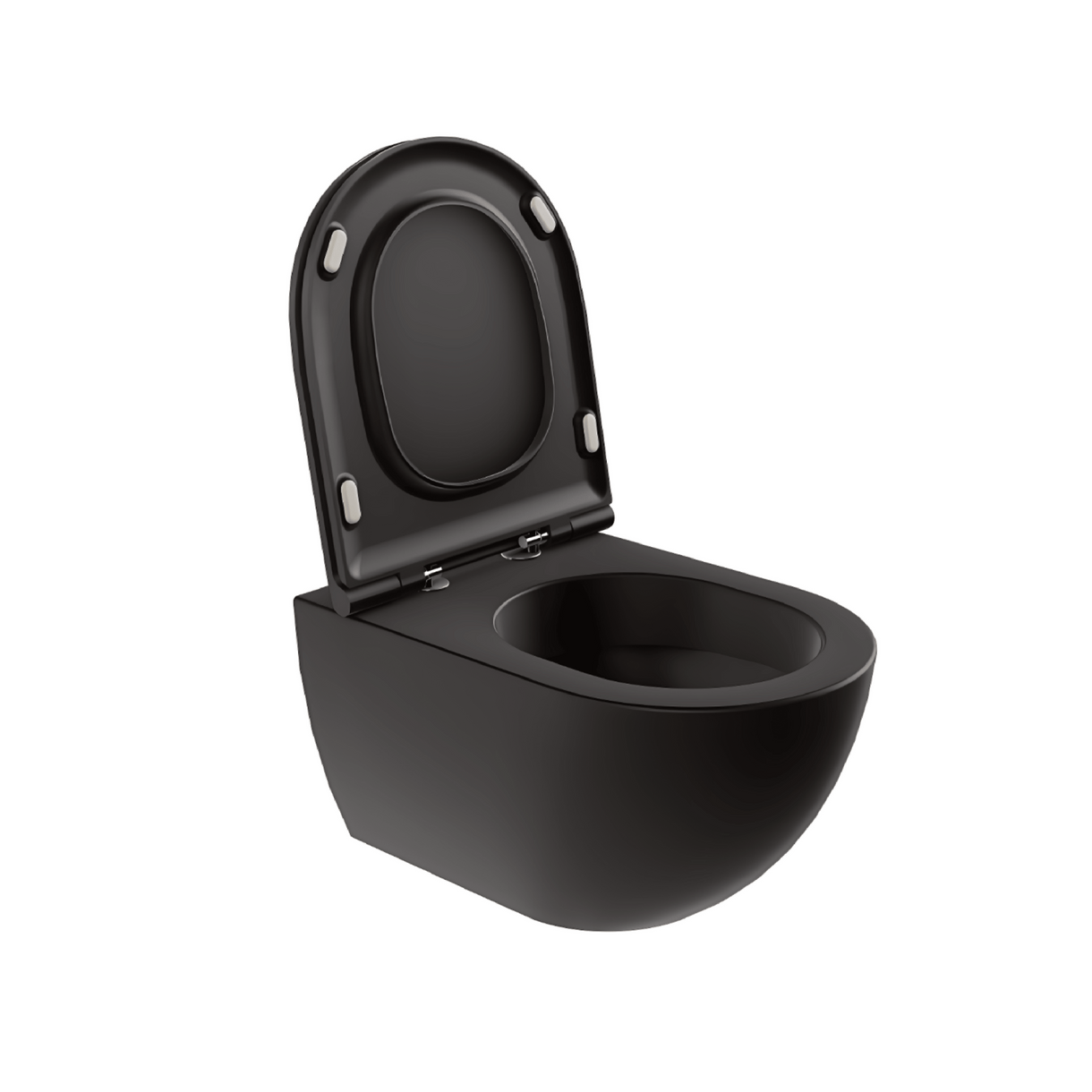 Wc Sospeso Senza Brida Azzurra Ceramica "Comoda" Nero Opaco