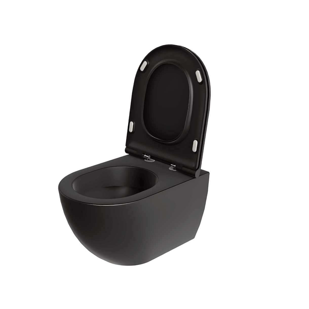 Wc Sospeso Senza Brida Azzurra Ceramica "Comoda" Nero Opaco