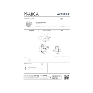 Coppia Di Sanitari Azzurra Ceramica Da Terra Filo Muro Senza Brida Bianco Lucido "Pratica"