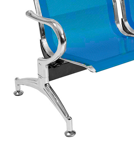 Panca per sala attesa aspetto studio medico o professionale a 4 posti - colore blu