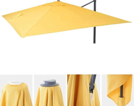 Parasoletti di Ricambio 3x3m per Ombrellone di Lusso - Resistente alle Intemperie e Protettivo UV - Giallo
