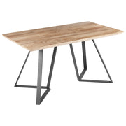 Tavolo da pranzo Piano in legno chiaro Gambe in metallo nero 140 x 80 cm 6 posti a sedere Rettangolare Industriale