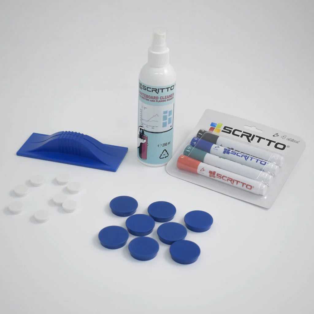 Kit completo Lavagna Magnetica Pennarelli Cancellino e Magneti