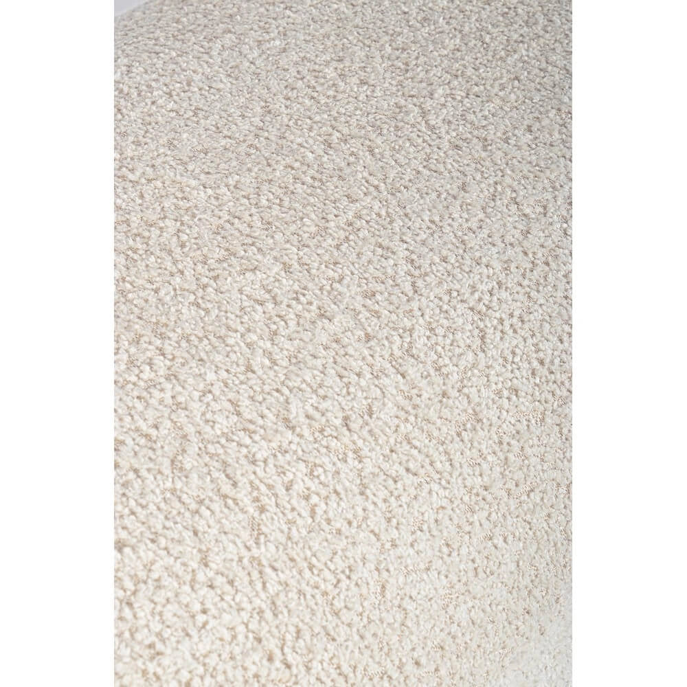 Panca imbottita effetto bouclé con gambe in legno naturale - SIENNA